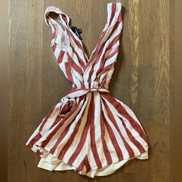 LULU’S PIER PLEASURE RED AND WHITE STRIPED ROMPER - Picture 6 of 6
